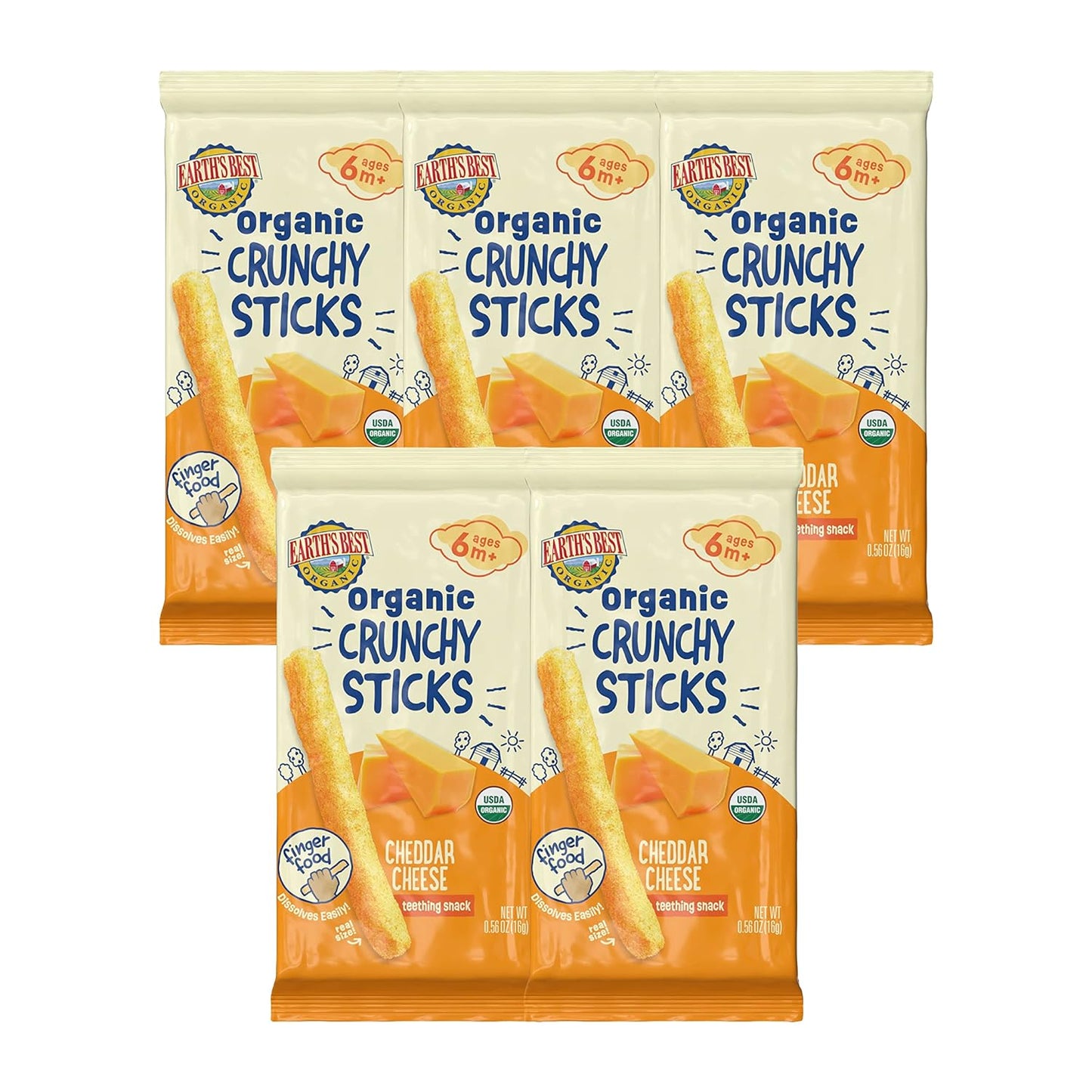Earth's Best Organic Baby Food Teething Snacks for Babies 6 Months and Older