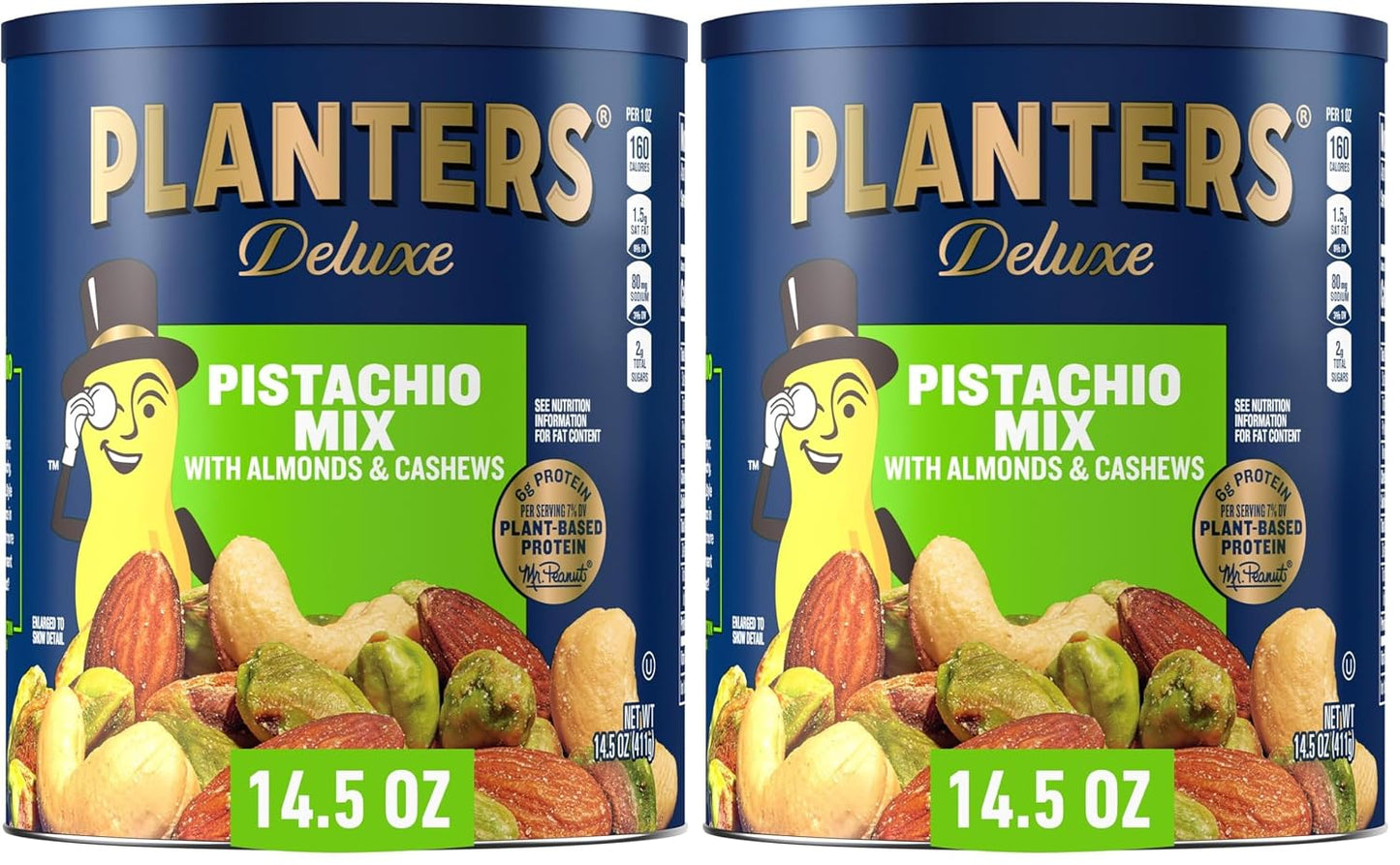 PLANTERS Pistachio Nuts Lovers Nut Mix with Almonds & Cashews, Kosher, Plant-Based Protein, 1lb 2.5oz