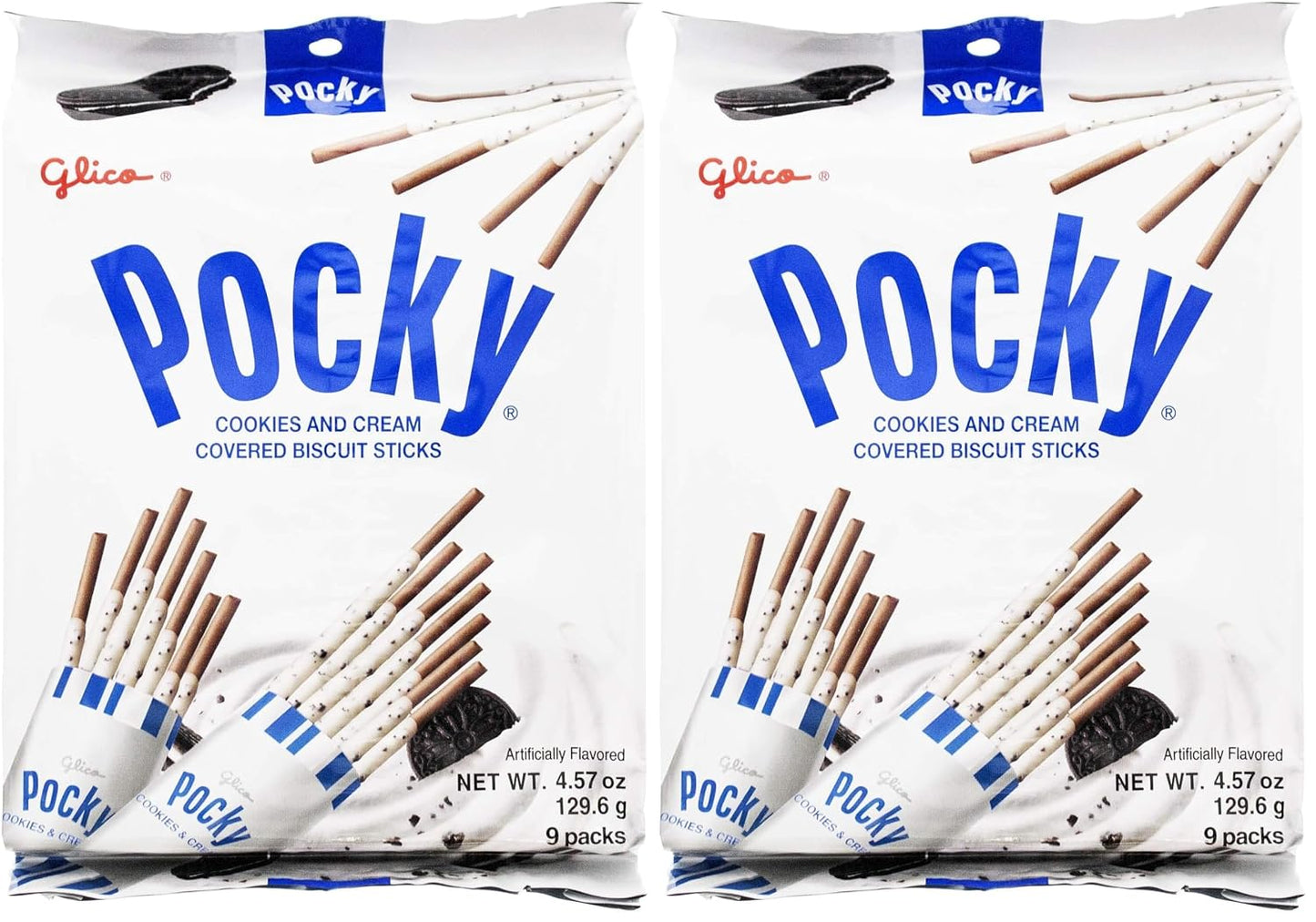 Glico Pocky Strawberry Cream Covered Biscuit Sticks 9 Individual Bags 3.81 oz