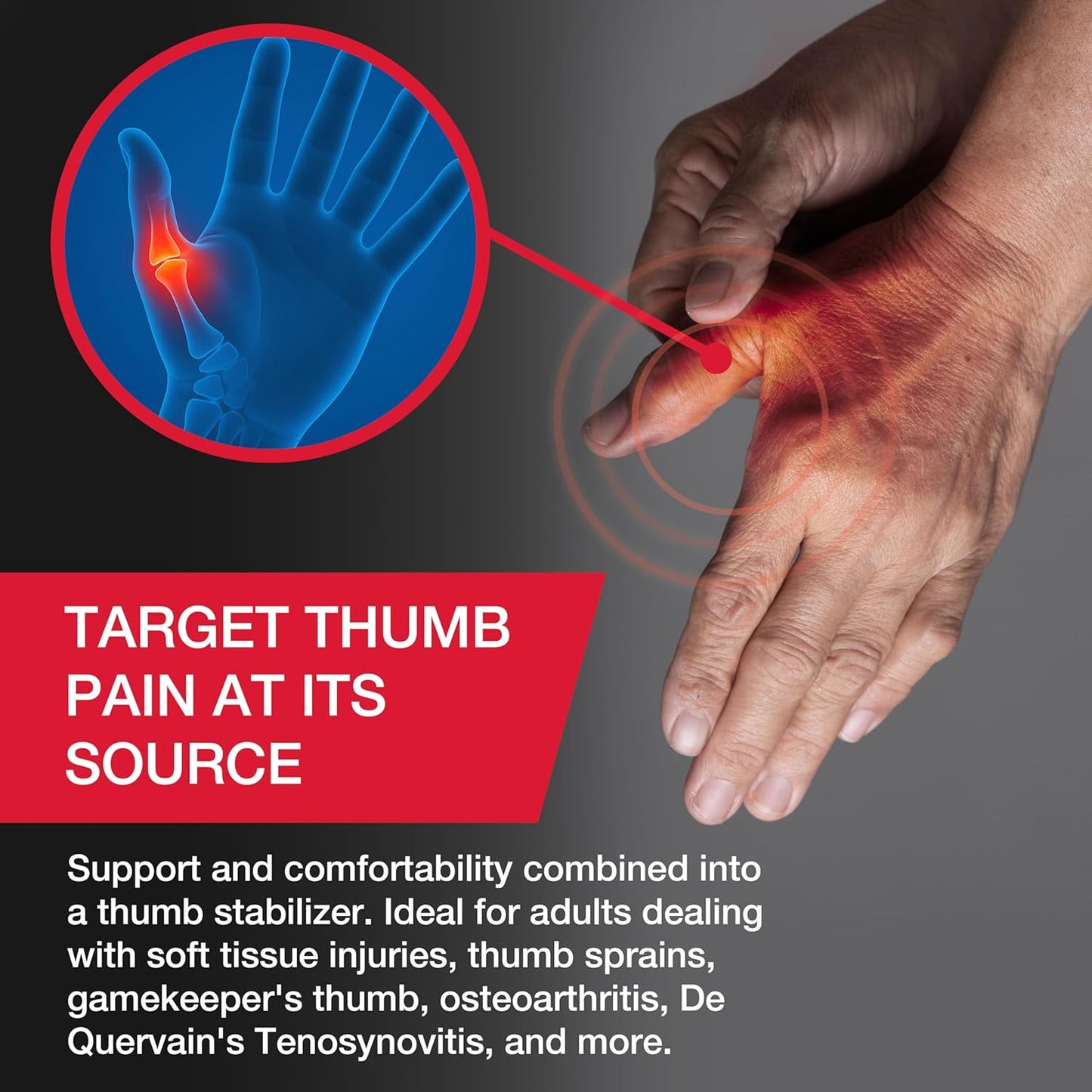 MUELLER Sports Medicine Adjust-to-Fit Thumb Brace for De Quervain's Tenosynovitis and Arthritis Relief
