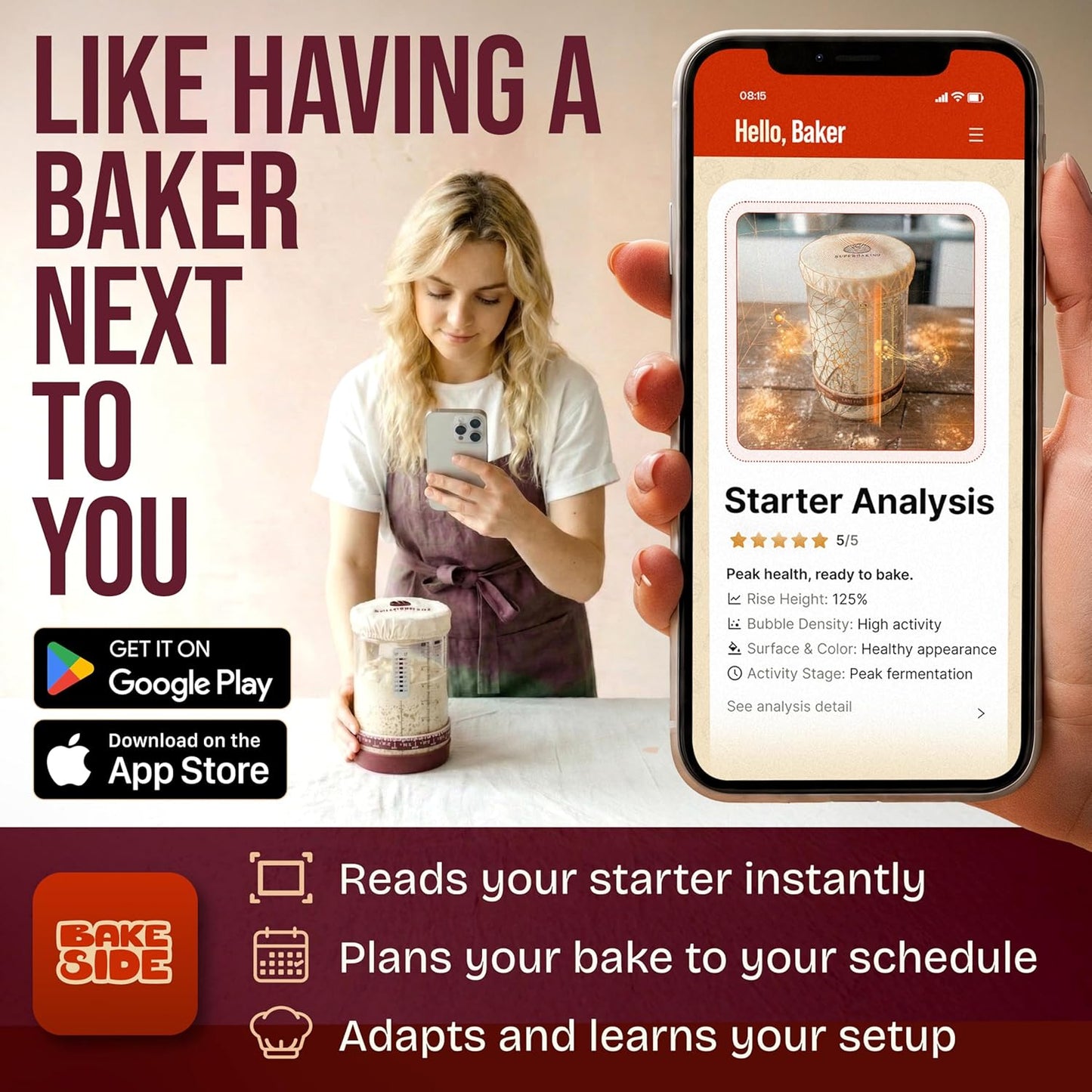 Superbaking Sourdough Starter Kit: 9" Banneton Basket, Silicone Sling & Jar | Non-Stick Silicone Dough Sling, Glass Starter Jar Kit, Splinter-Free, Sourdough Bread Baking Supplies
