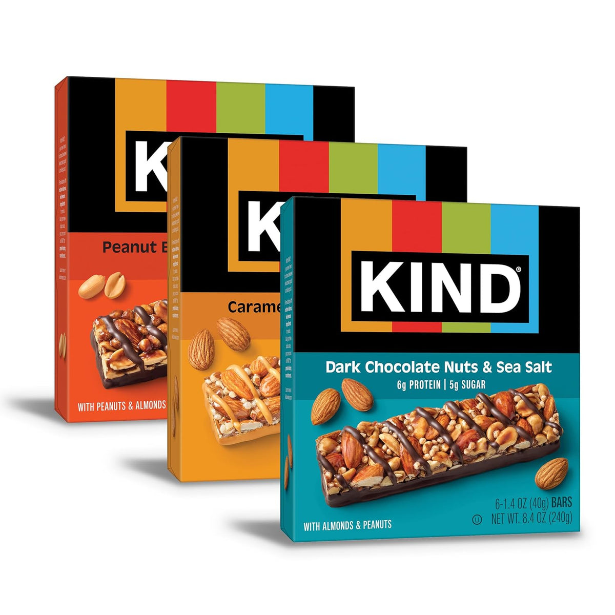 Variety Pack of 18 Gluten Free Snack Bars with Dark Chocolate, Nuts, and Sea Salt