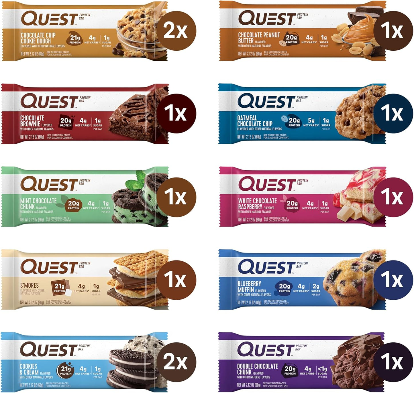 Quest Nutrition Ultimate Variety Pack Protein Bars, 12 Count, Gluten Free, Keto Friendly