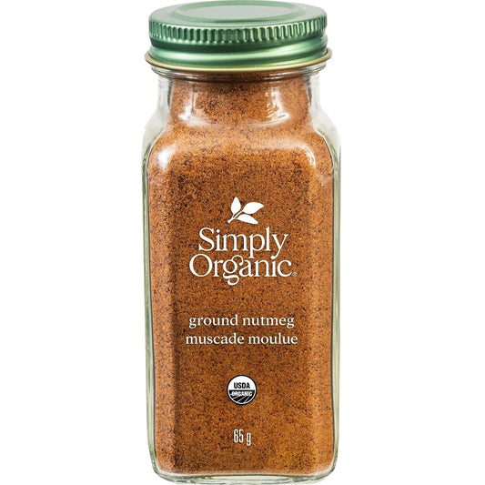 Simply Organic Pure Ground Nutmeg, 2.3 Ounce Jar, Aromatic, Subtly Spicy-Sweet Flavor, Organic, Kosher, No GMO, No ETO
