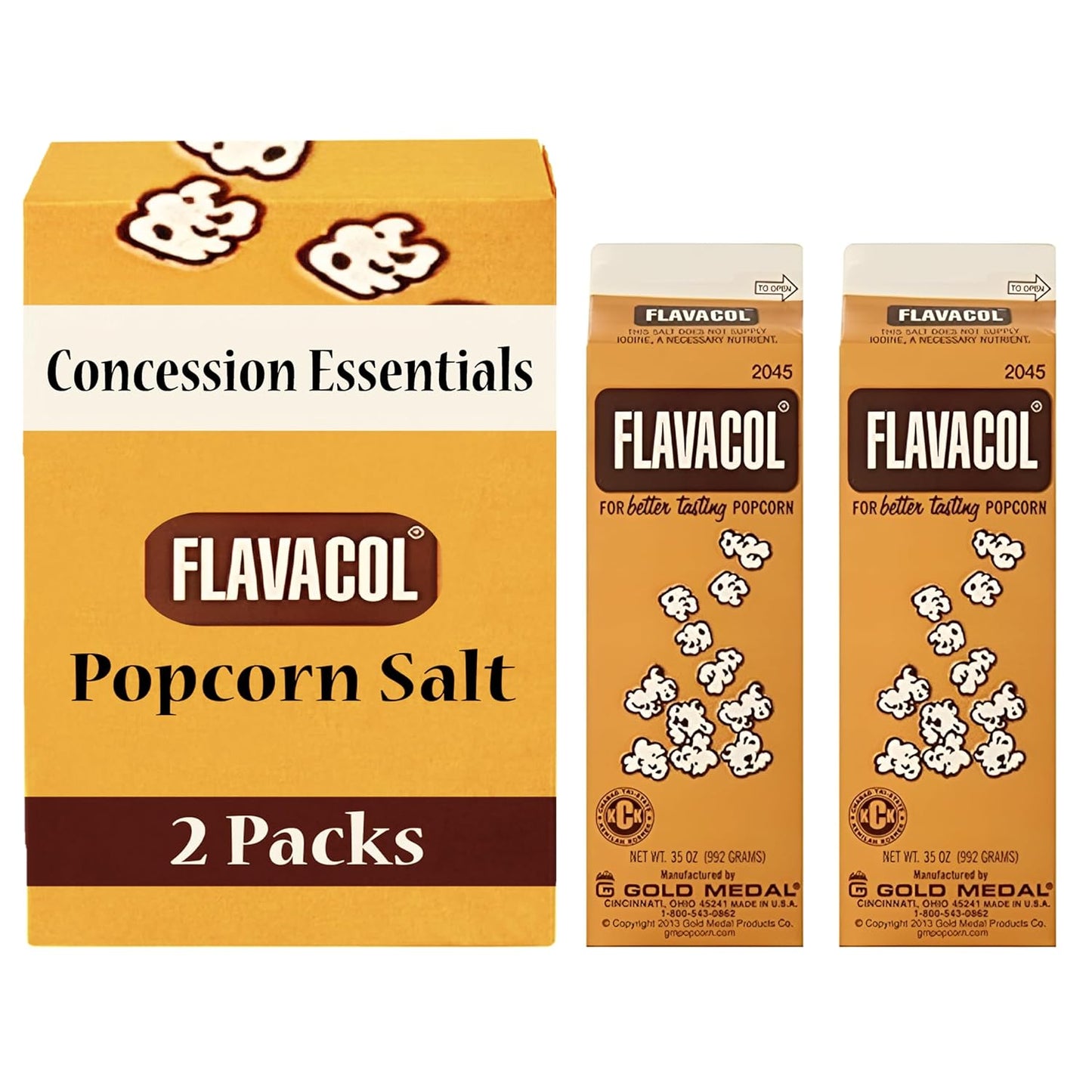 Concession Essentials Flavacol Popcorn Season Salt Cartons for Movie Theater Taste