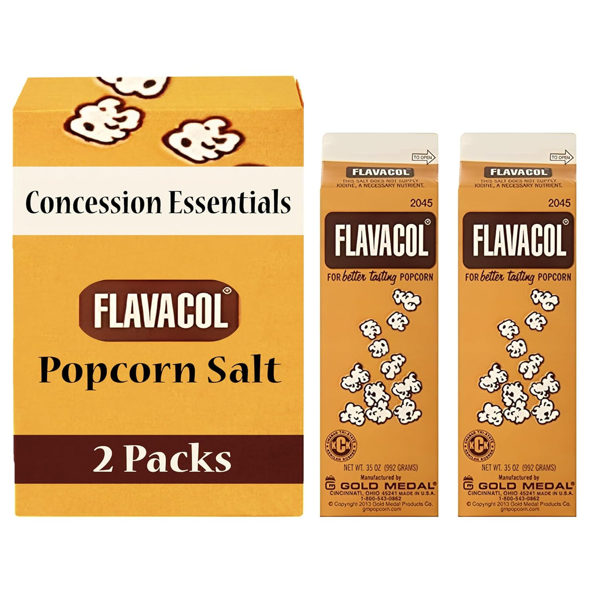 Concession Essentials Flavacol Popcorn Season Salt Cartons for Movie Theater Taste