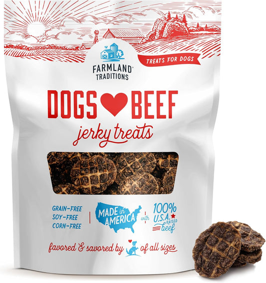 Farmland Traditions Beef Jerky Dog with 3 Ingredients and No Fillers