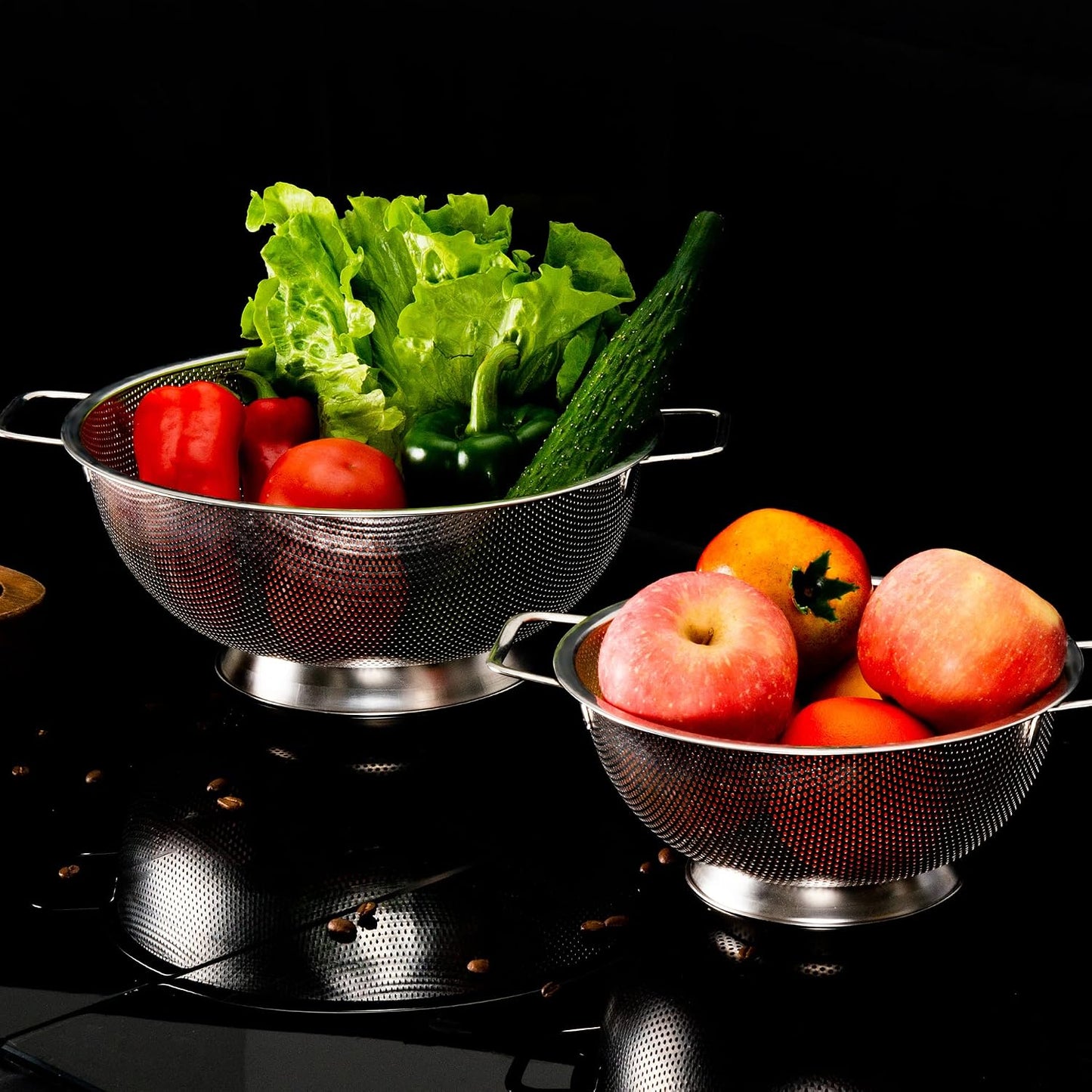 Gulex Colander Stainless Steel 3-Quart, Strainer Kitchen, Dishwasher Safe