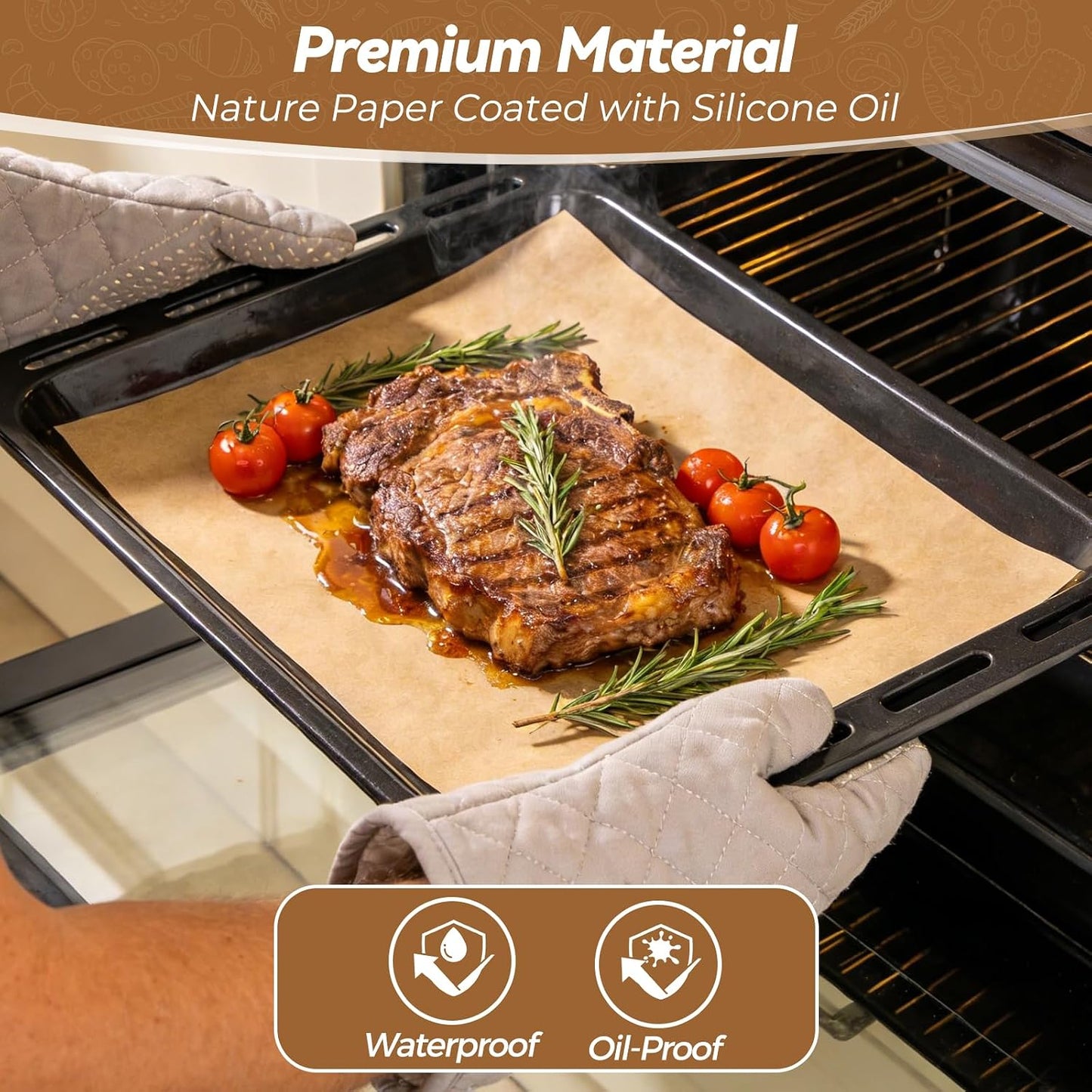 360 Count 12"x 16" Heavy Duty Parchment Paper Sheets for Baking, No-Stick & No-Leak Unbleached Baking Paper, Pre-cut Half Parchment Paper Sheets for Oven, Air Fryer, Microwave