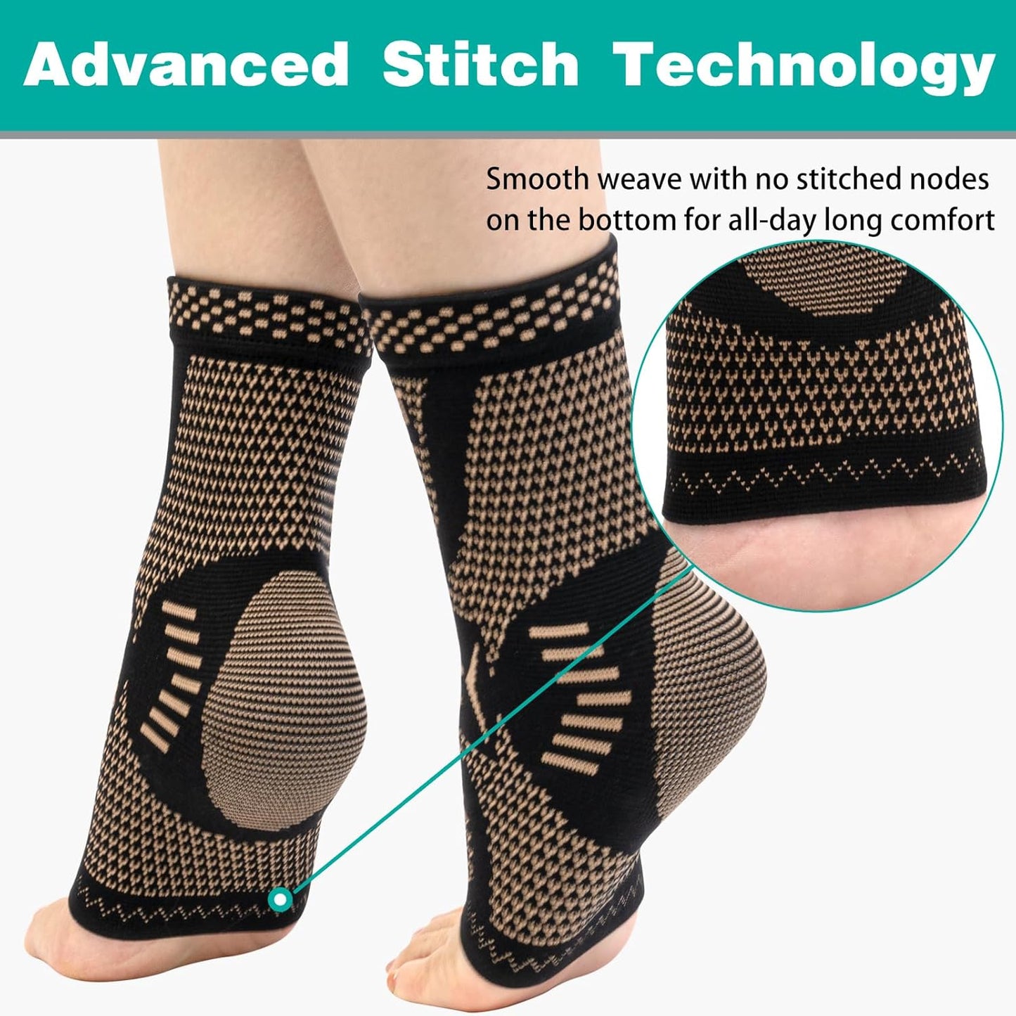 INDEEMAX Copper Infused Ankle Brace for Women and Men, Ankle Compression Sleeve Support