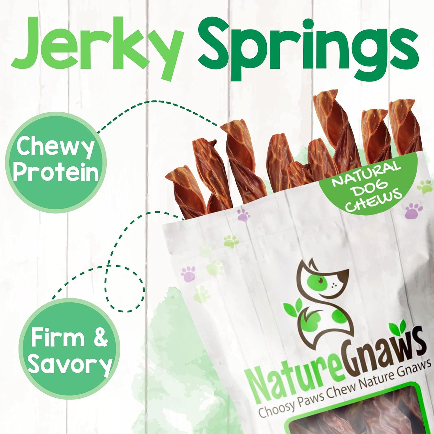 Beef Gullet Springs for Dogs 7-8 inches, 6 Count, Rawhide Free