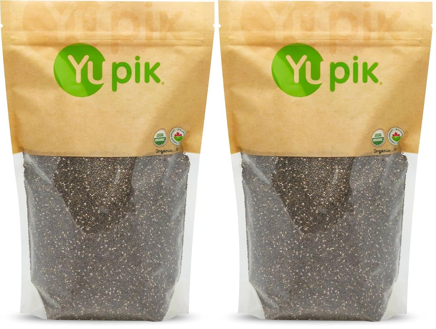 Yupik Organic Black Chia Seeds, 2.2 lb (35.2 oz), Gluten-Free, GMO-Free, Kosher, Vegan, Raw Plant-Based Superfood, Rich in Fiber, Source of Omega-3, Gels Easily, Perfect for Smoothies & Chia Pudding