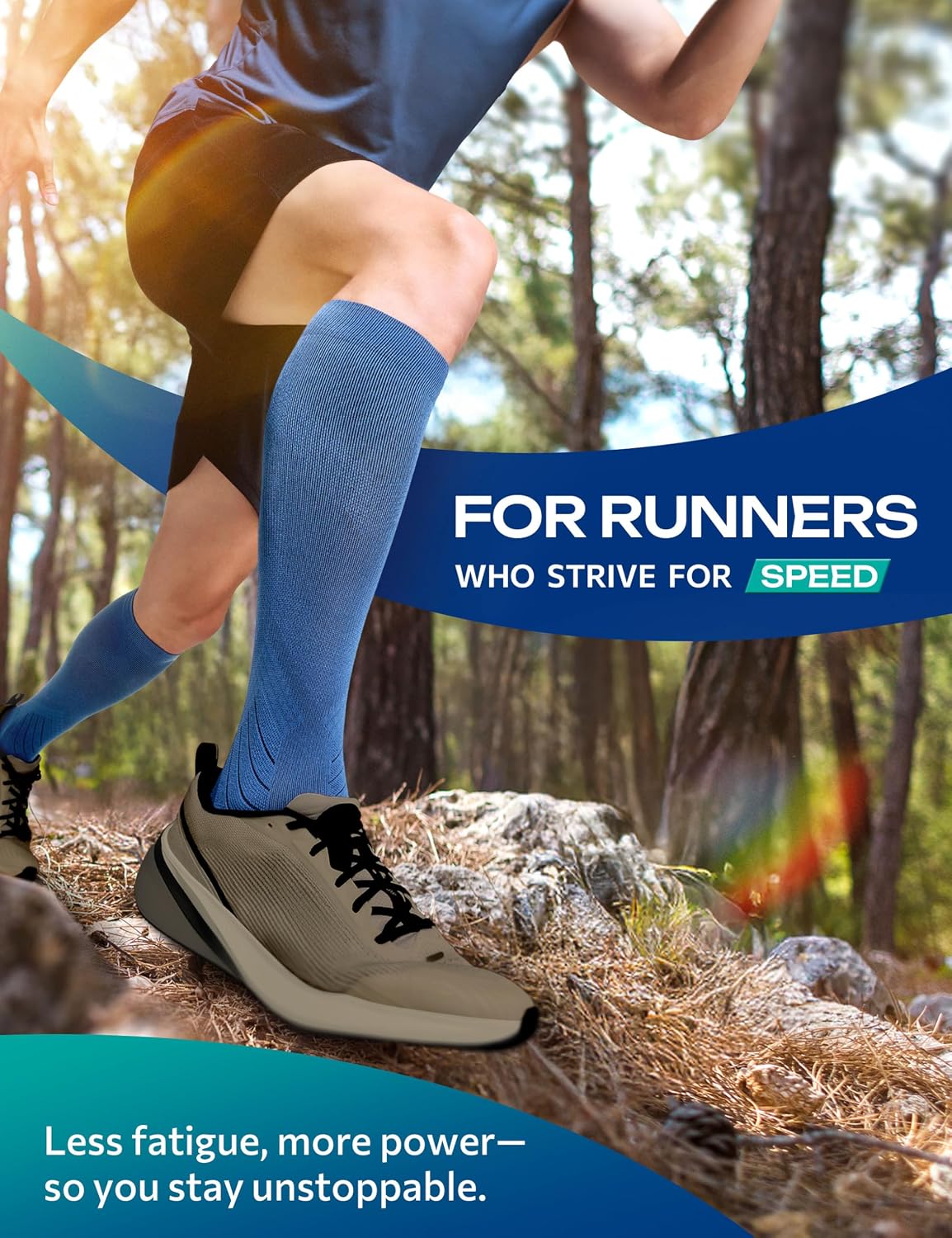 Knee Length Compression Socks for Women and Men, 15-20mmHg