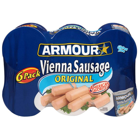 Armour Star Original Vienna Canned Sausage, 4.6 oz, Gluten-Free, Pack of 6