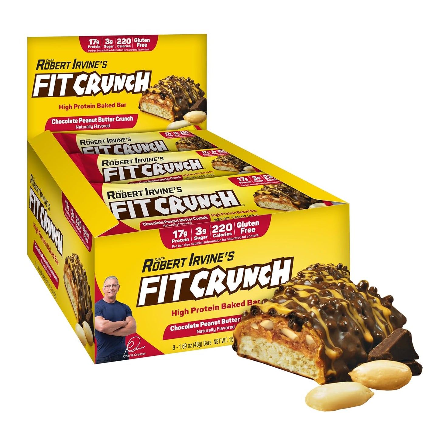 FITCRUNCH Snack Size Protein Bars, 6-Layer Baked, Gluten Free, Soft Cake Core, 9 Count, Flavor Lovers