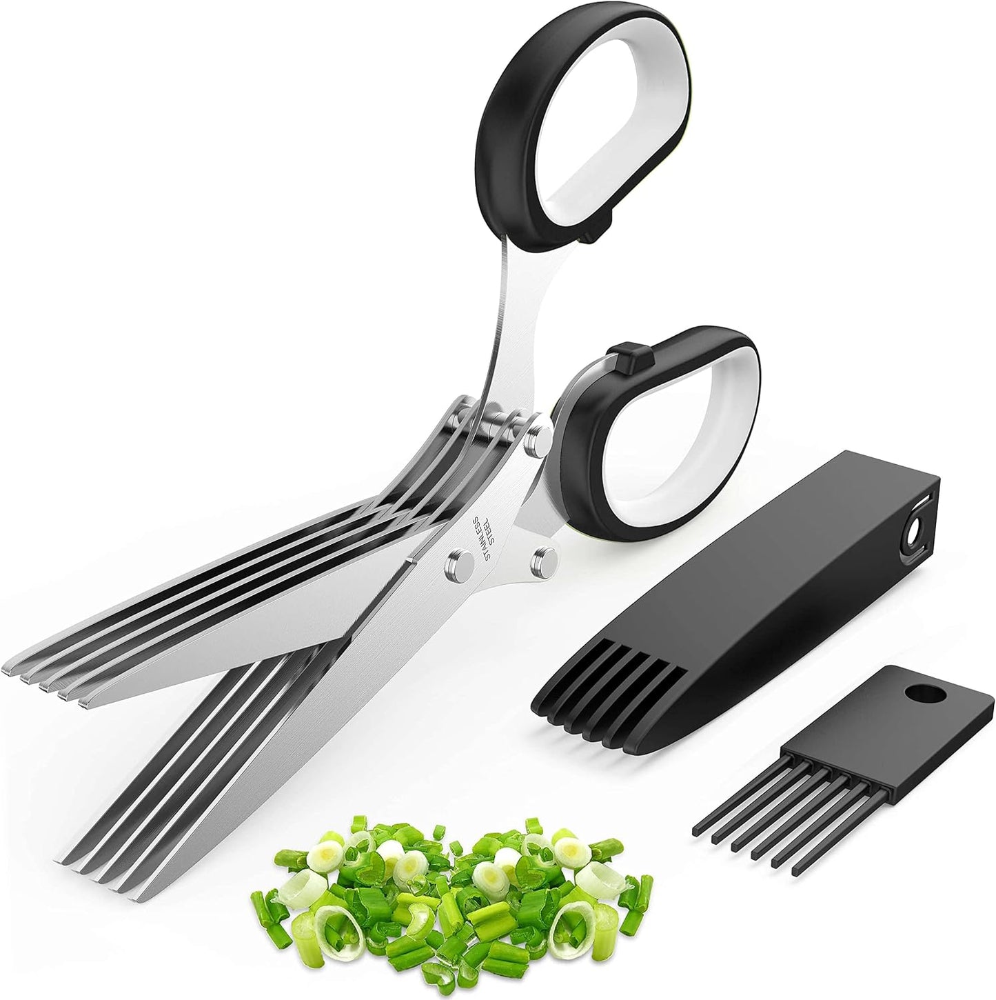 2026 Upgraded Herb Scissors, Effortless Herb Shears Cutter Tool with Sharp Stainless Steel Blades for Fresh Herbs, Must-Have Kitchen & Cooking Gadget, Green