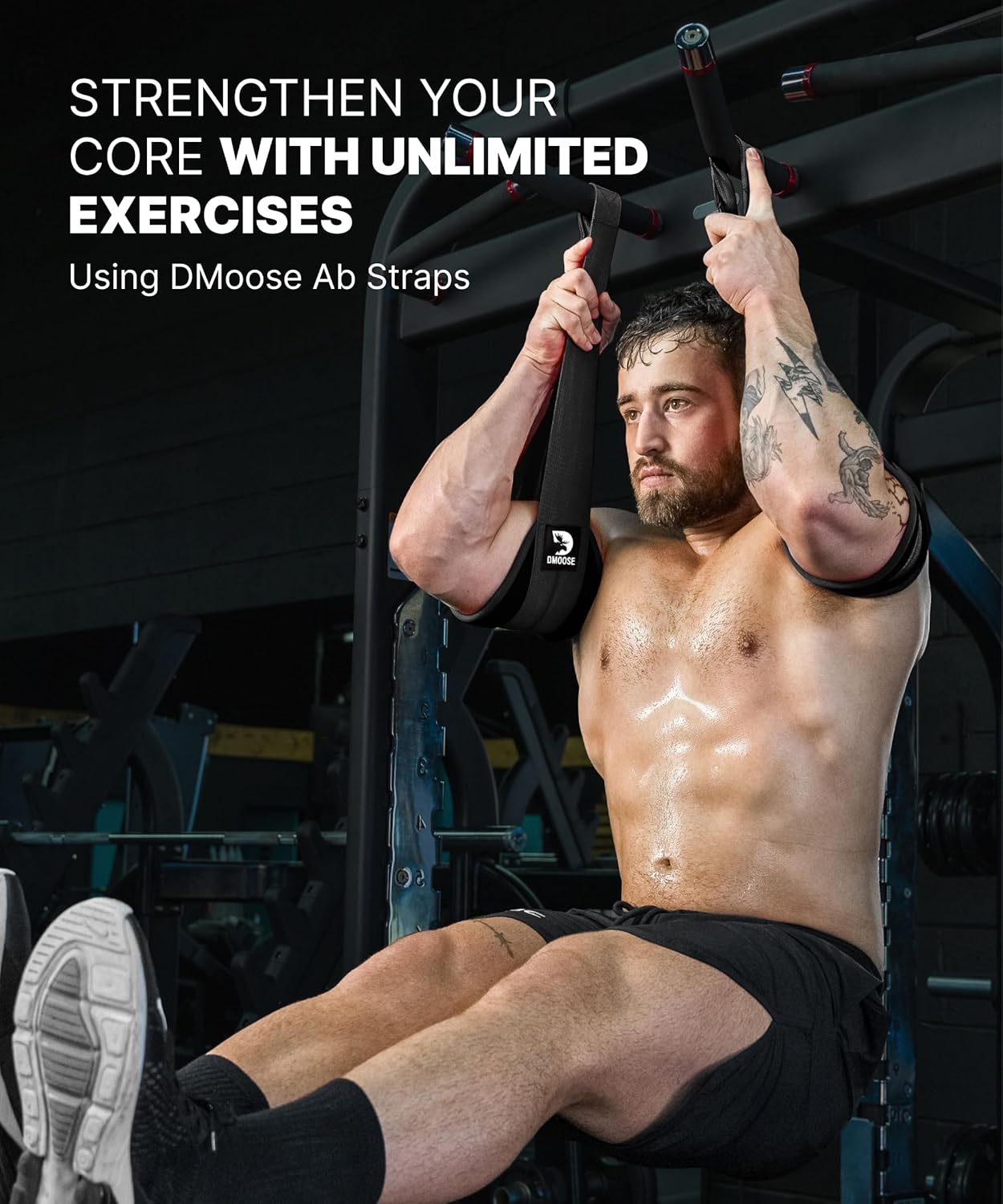 DMoose Fitness Hanging Ab Straps - Soft Padded Straps for Pull Up Bar Core Workouts