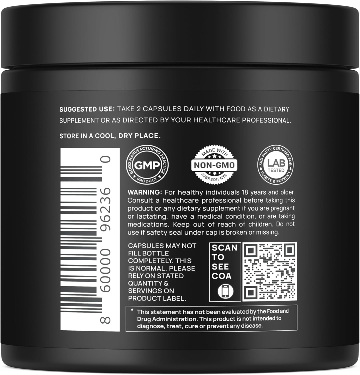 40x Strength Organic Black Maca Root with Ashwagandha Supplement