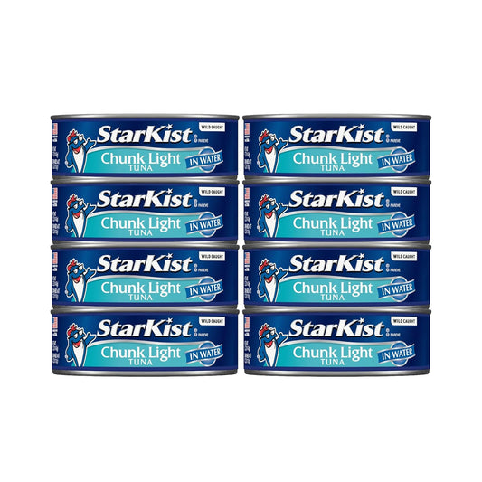 StarKist Chunk Light Tuna in Water, 8 Pack, Gluten Free, Wild Caught, Ready to Eat, Keto, Paleo, 20g Protein, 90 Calories