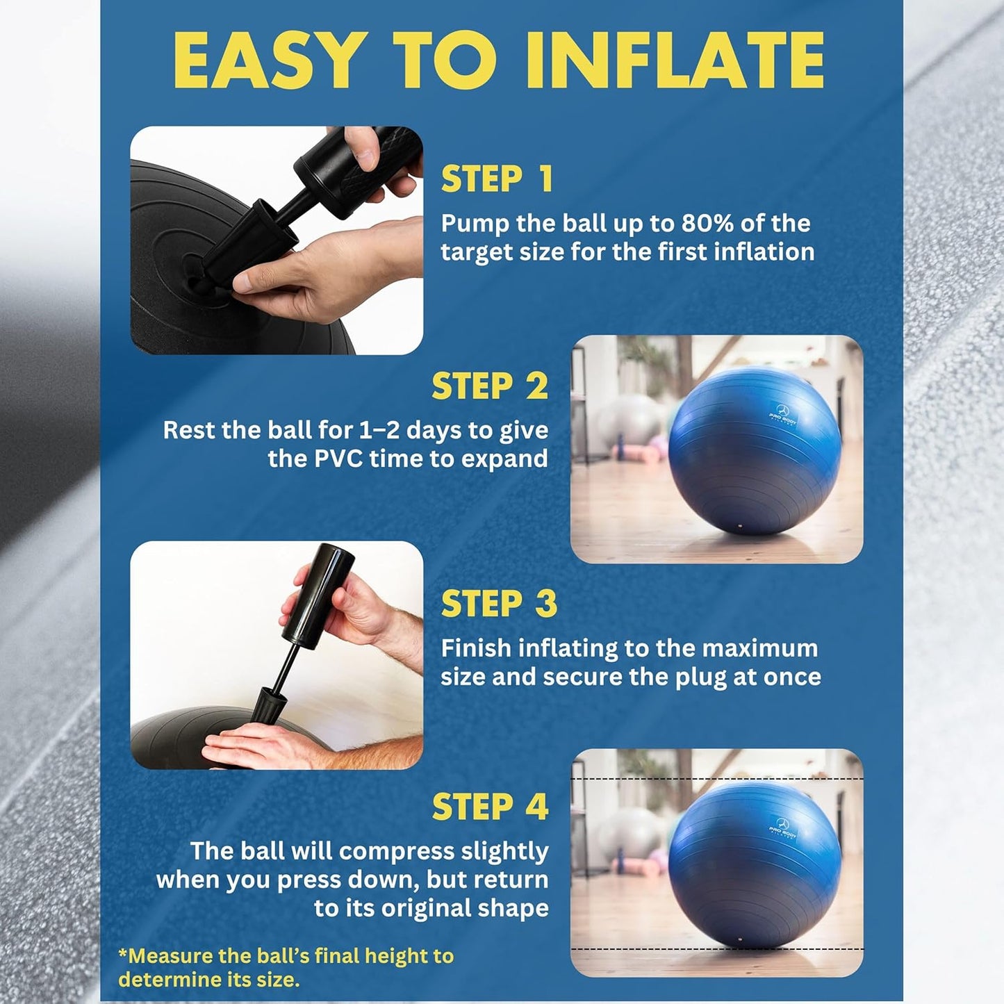 ProBody Pilates Exercise Ball - 45cm, 55cm, 65cm, 75cm, 85cm