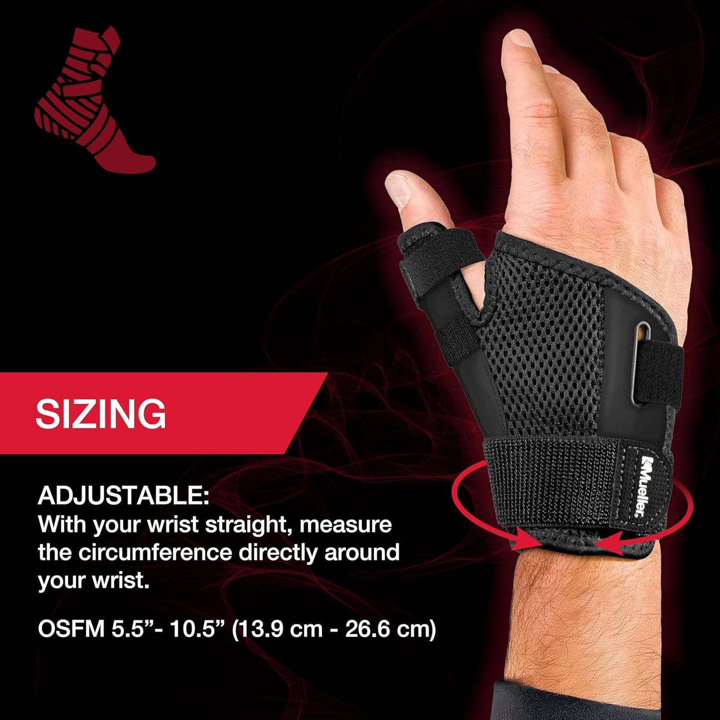 MUELLER Sports Medicine Adjust-to-Fit Thumb Brace for De Quervain's Tenosynovitis and Arthritis Relief