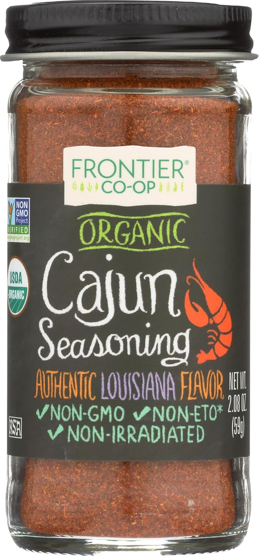 Frontier Co-op Organic Cajun Seasoning, 2.08 Ounce, Louisiana-Style Spice Blend