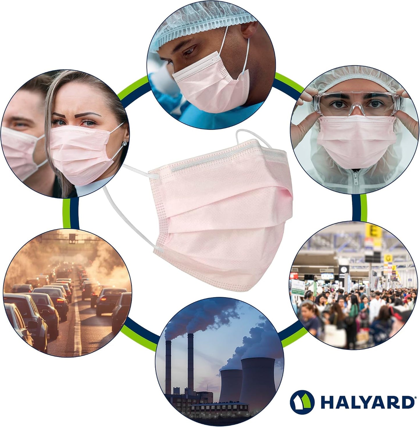 HALYARD Pink Level 1 Procedure Mask with Earloops, 57578