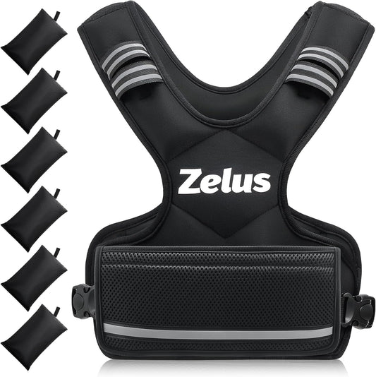 Zelus Adjustable Weighted Vest for Men & Women - 4-10lb/11-20lb/20-32lb Workout Vest