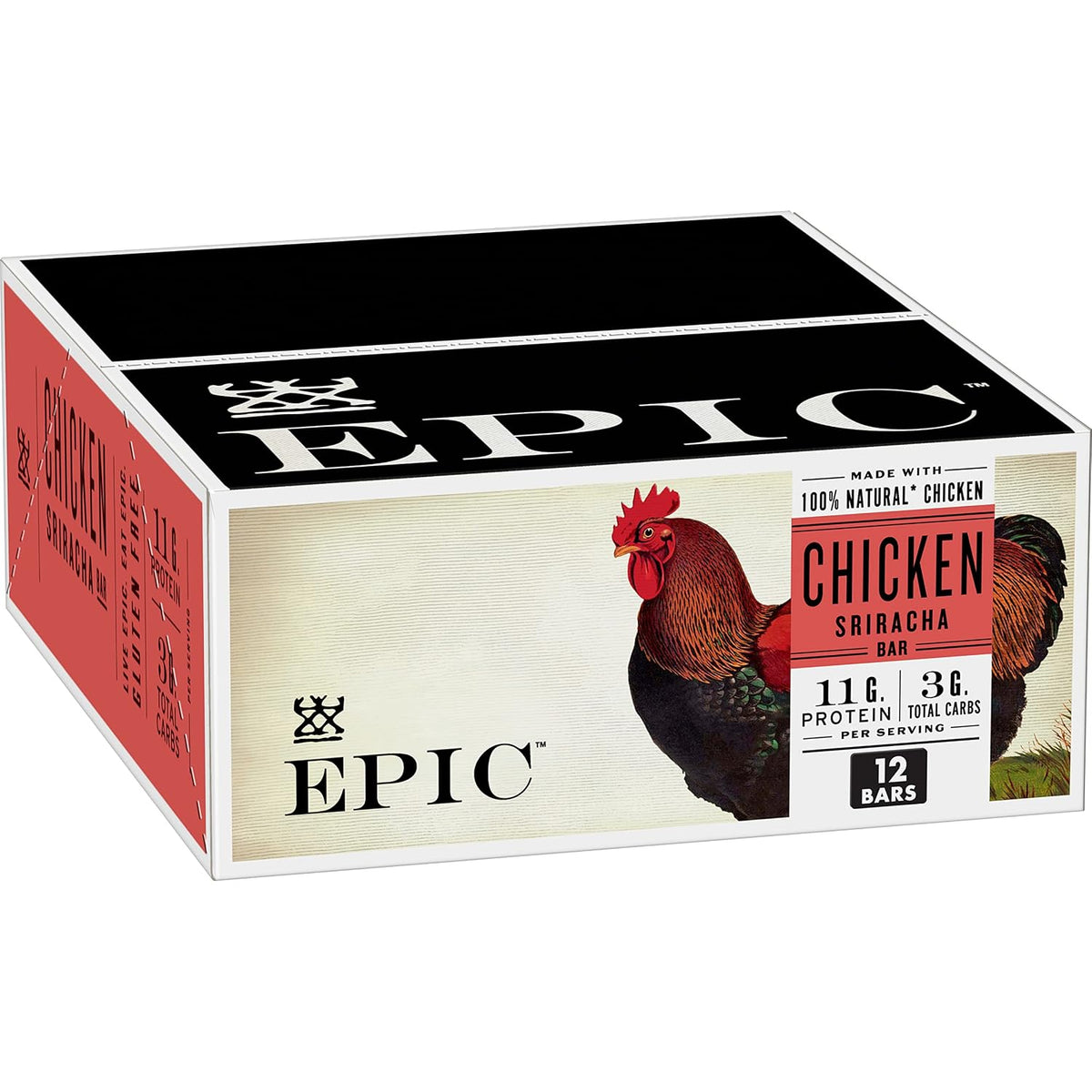 EPIC Bars, Chicken Sriracha, 12 Count, 15.6 oz, Gluten Free