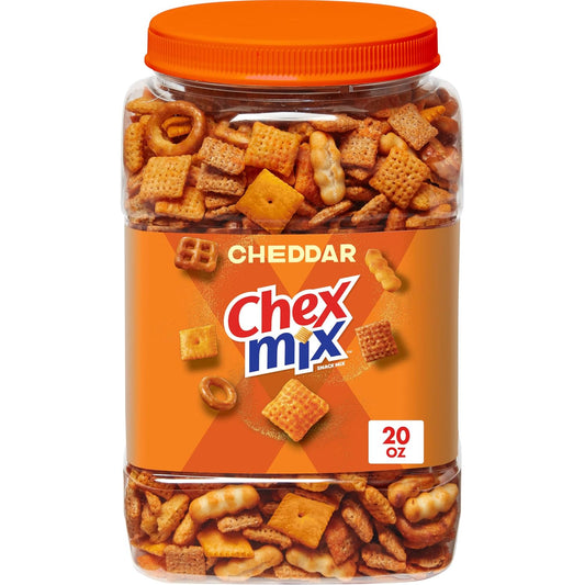 Chex Mix Cheddar Savory Snack Mix, 20 oz tub, resealable