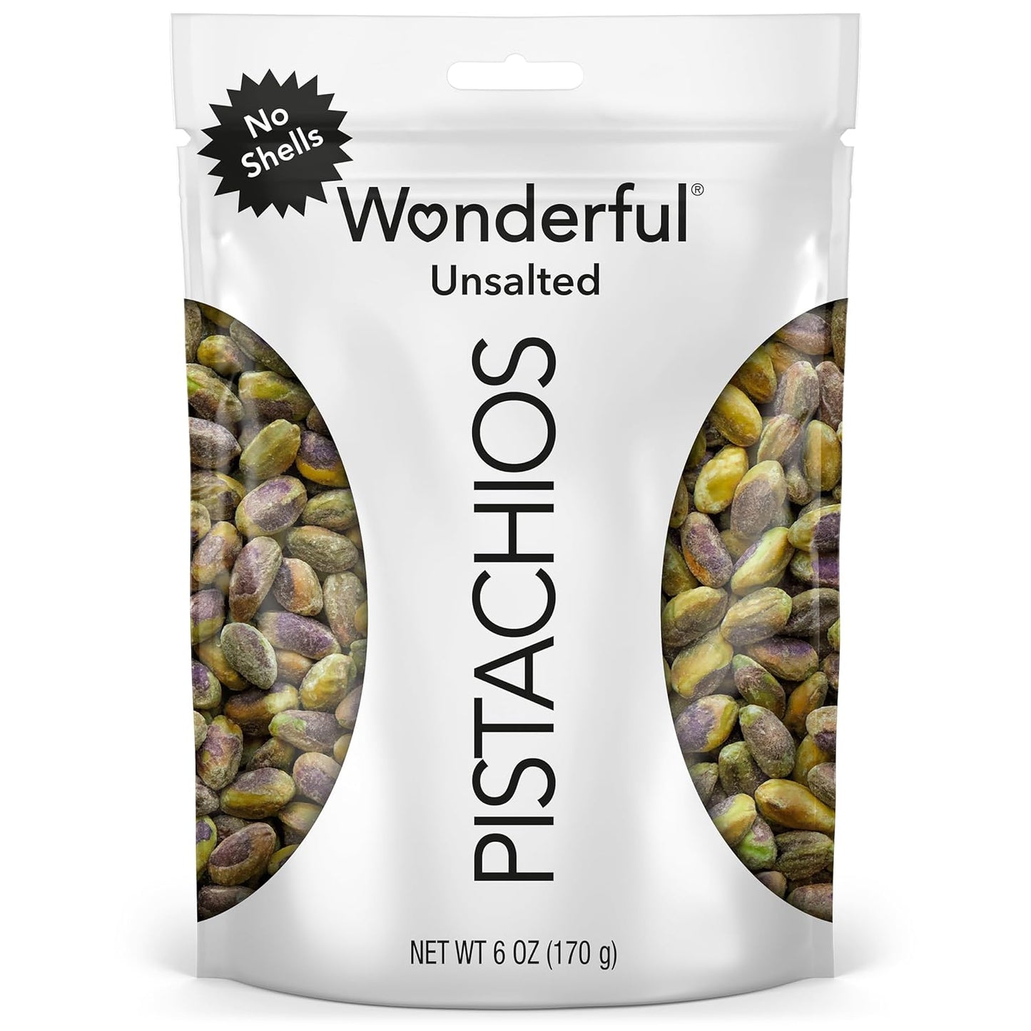 Wonderful Pistachios Lightly Salted No Shells 12 Ounce Resealable Bag Gluten Free Protein Snacks