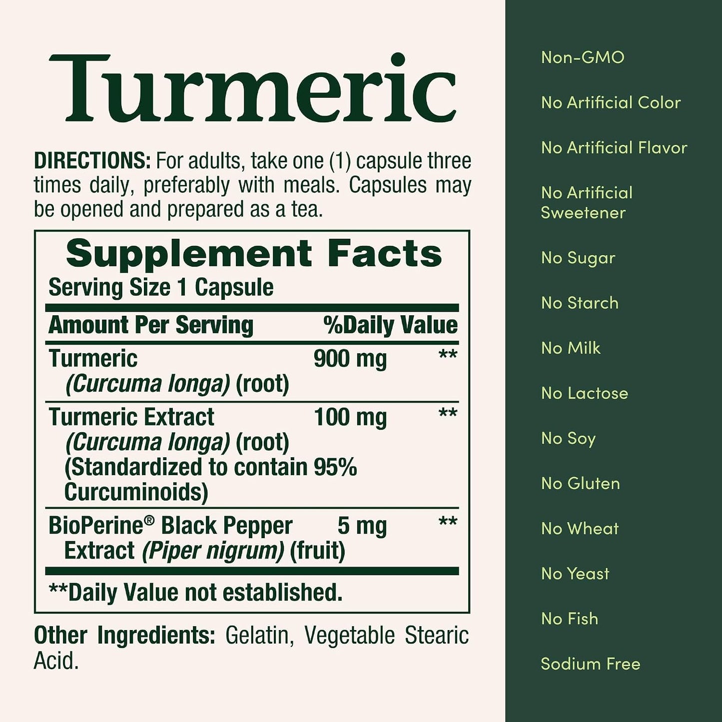 Nature's Bounty Turmeric with Black Pepper Extract, Supports Antioxidant Health, 1000mg, 60 Capsules