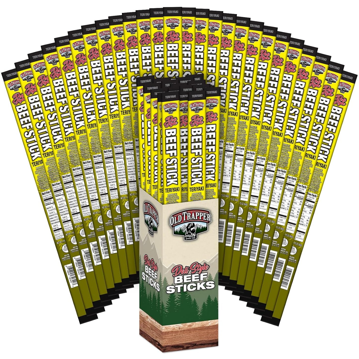 Old Trapper Original Deli-Style Beef Sticks, 15-Ounce Package, Perfect for On-the-Go Snacking