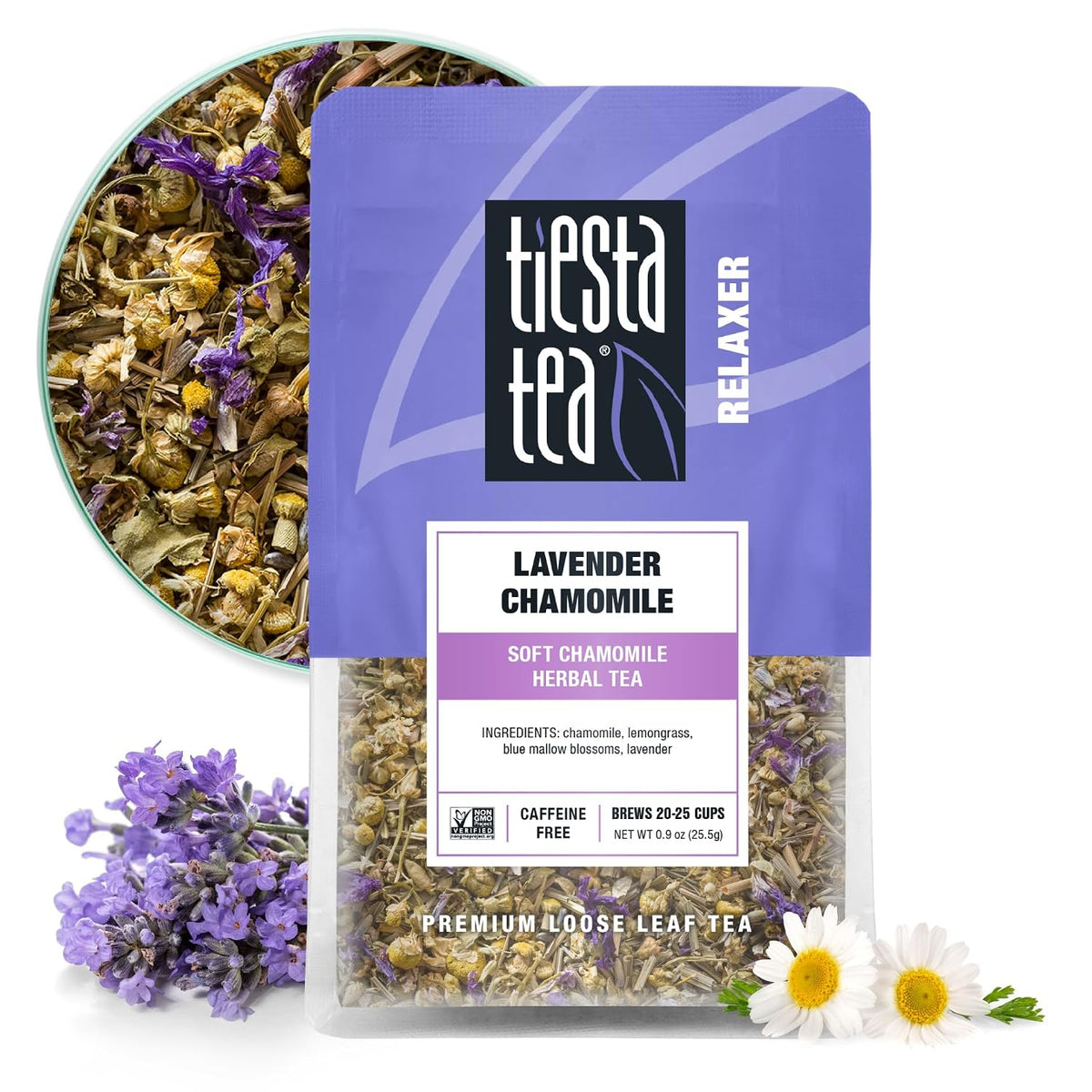 Tiesta Tea Lavender Chamomile Herbal Tea Loose Leaf 25 Cups 0.9 Ounce Resealable Pouch