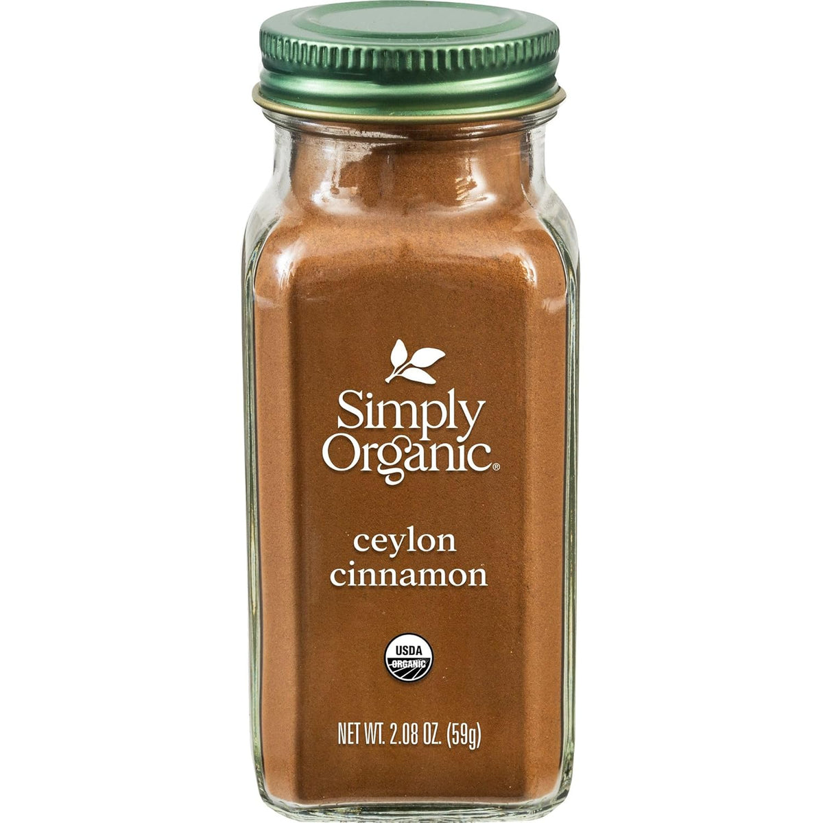 Simply Organic Non-GMO Organic Ceylon Ground Cinnamon, 2.08 Ounce, Mild and Aromatic Flavor