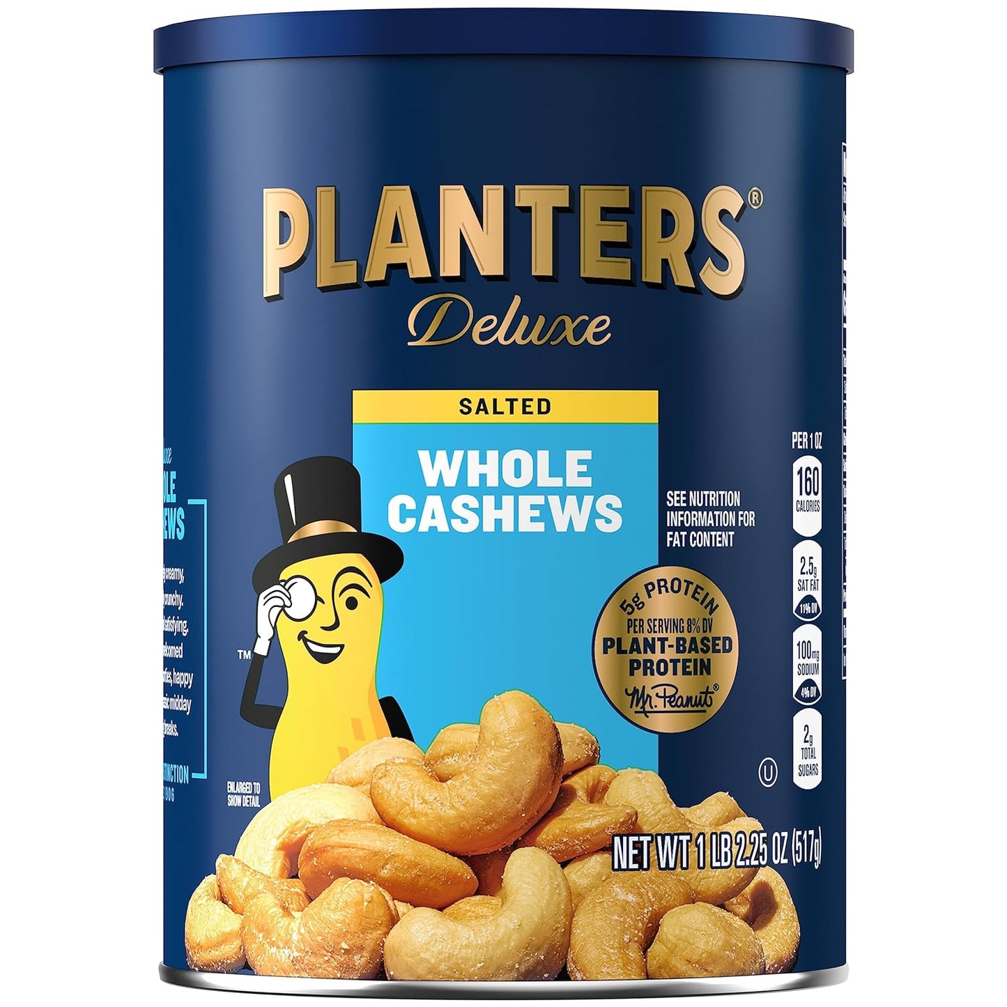 Planters Deluxe Lightly Salted Cashews, 1lb 2.25oz, Kosher