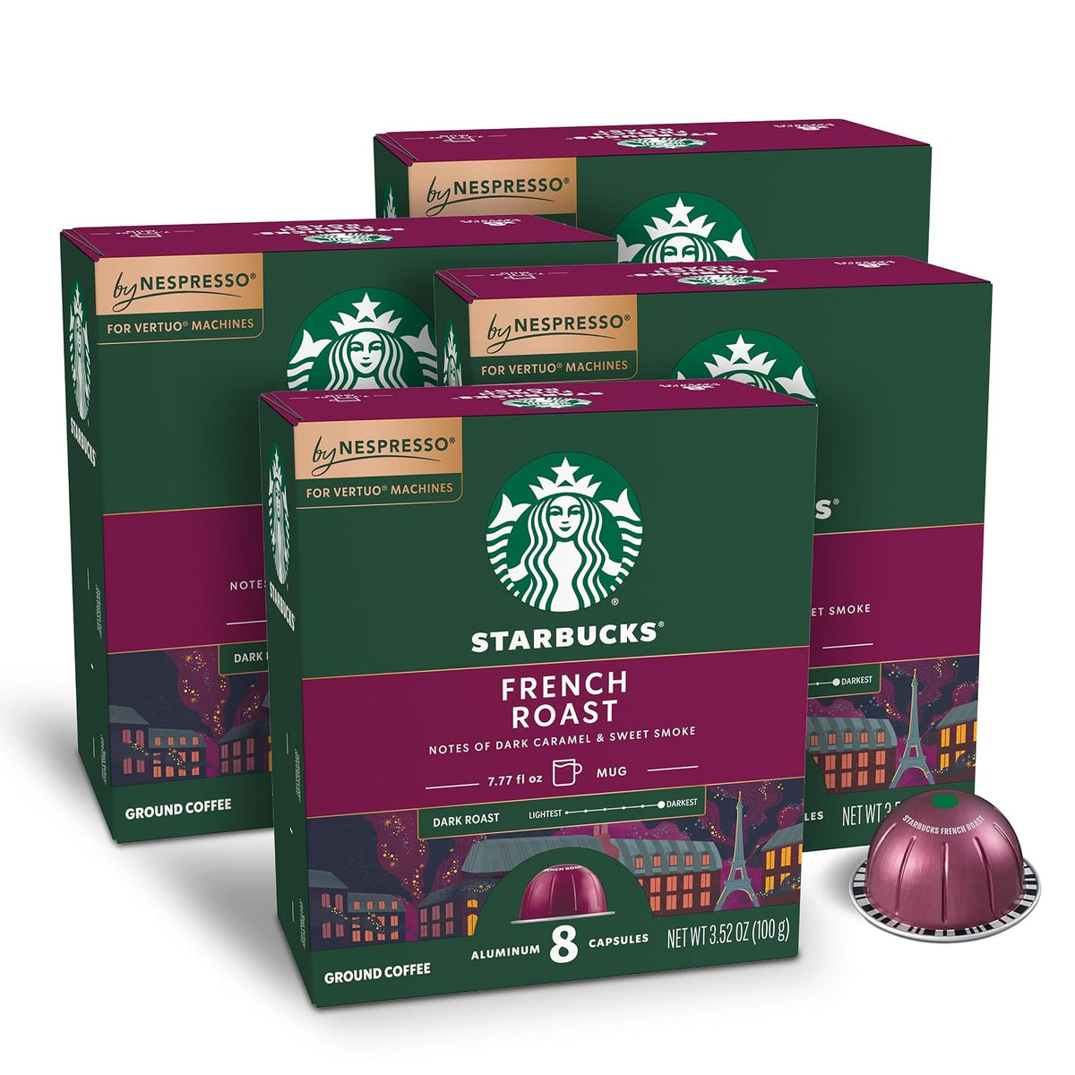 Starbucks by Nespresso Vertuo French Roast Dark Roast Coffee Pods 32-count