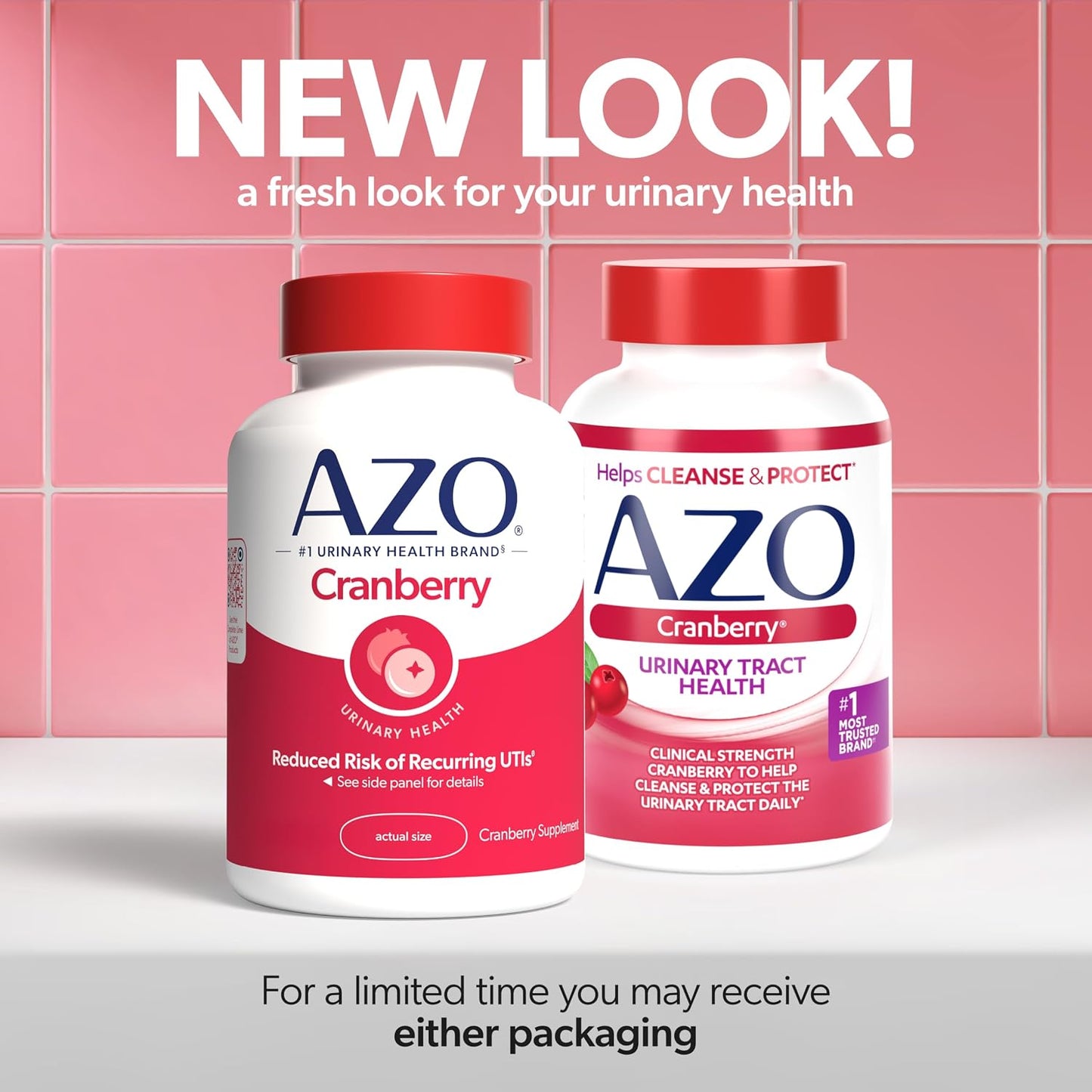AZO Cranberry Supplement, Made with Concentrated Whole Fruit Cranberry Powder to Help Cleanse and Protect the Urinary Tract*, Sugar Free Cranberry Pills, Non-GMO, 100 Softgels