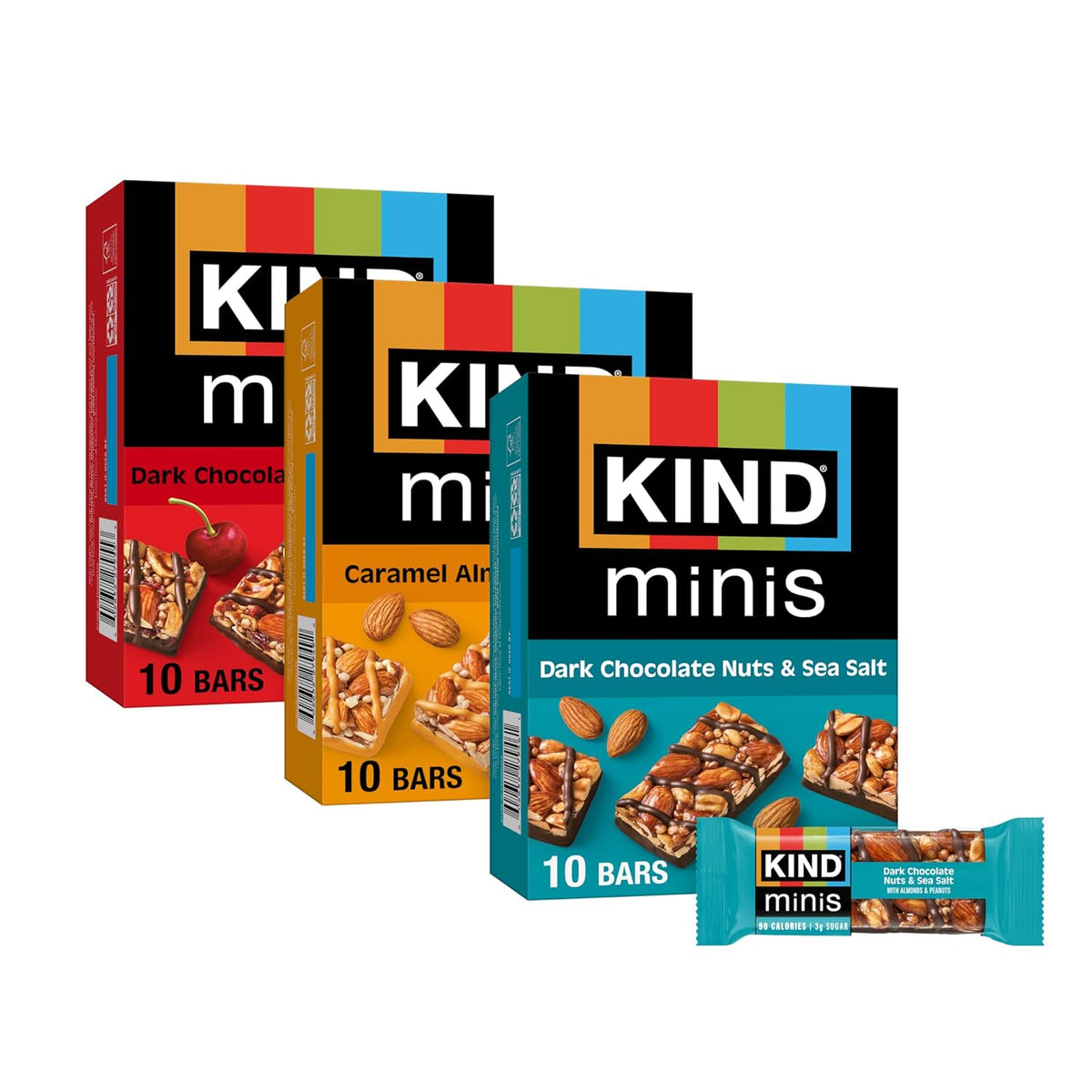 KIND Mini Snack Bars Variety Pack, 30 Count, Gluten Free, Low Sugar, Low Calorie
