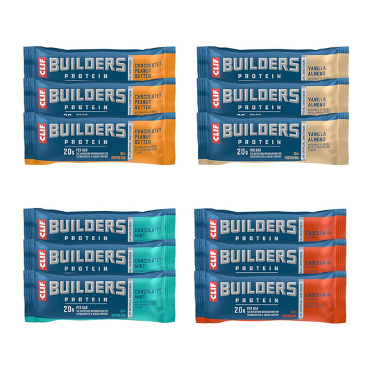 CLIF BUILDERS Plant Based Protein Bars Variety Pack 12 Count