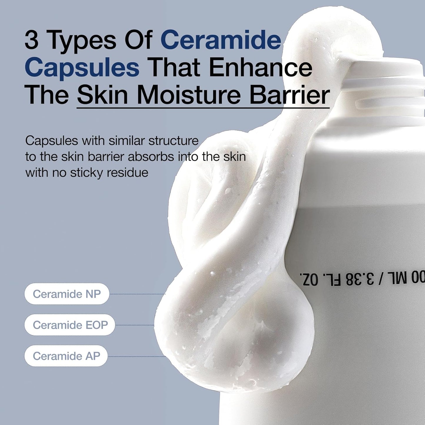 ANUA 3 Ceramide Panthenol Moisture Barrier Cream, Hydrating Face Moisturizer for Normal Skin, Panthenol, Ceramide, Centella for Skin Barrier Non Comedogenic, Korean Skincare (100ml/ 3.38 fl. oz.)