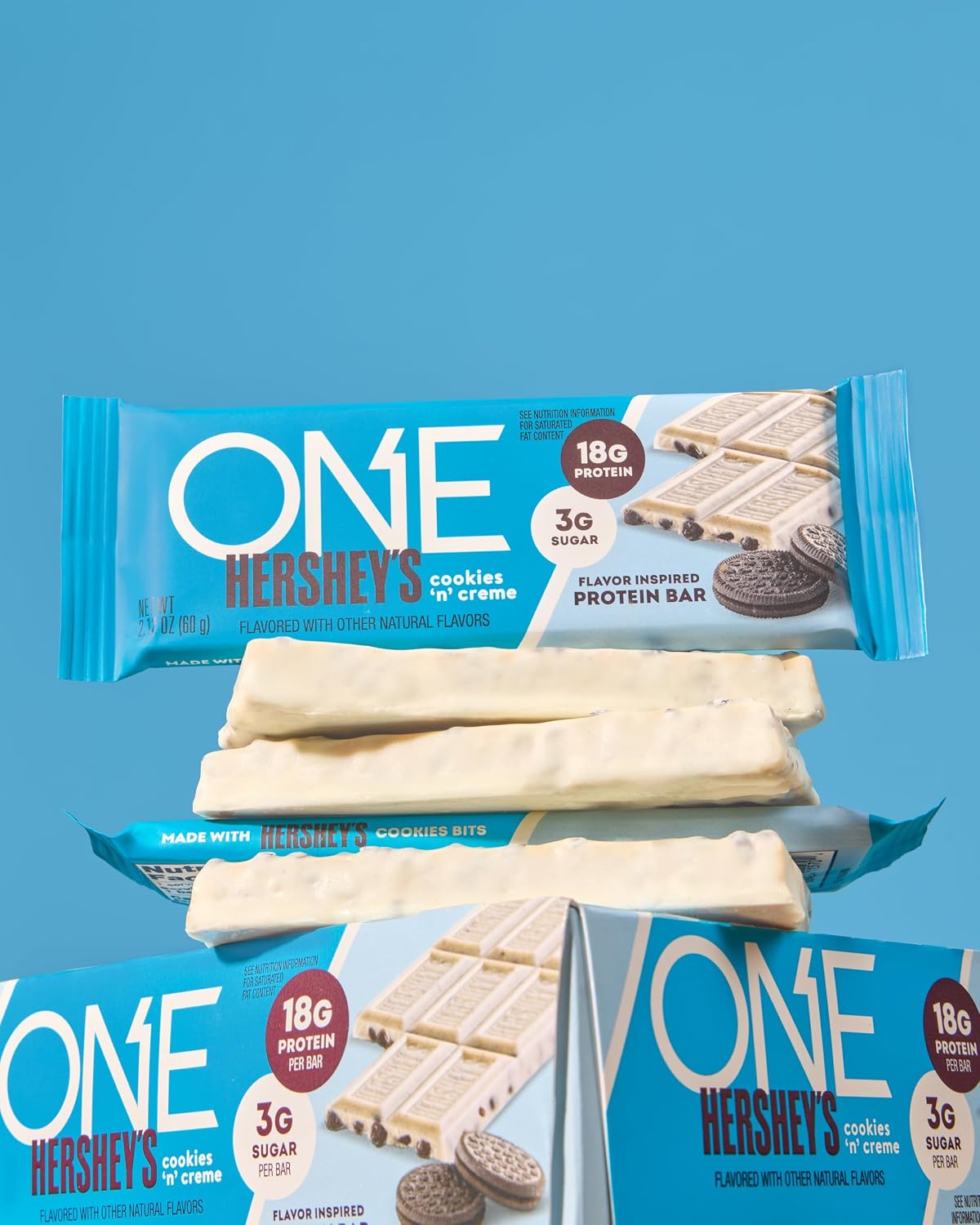 ONE Protein Bars, Hershey's Cookies 'n' Creme, Gluten Free, 18g Protein, 12 Count