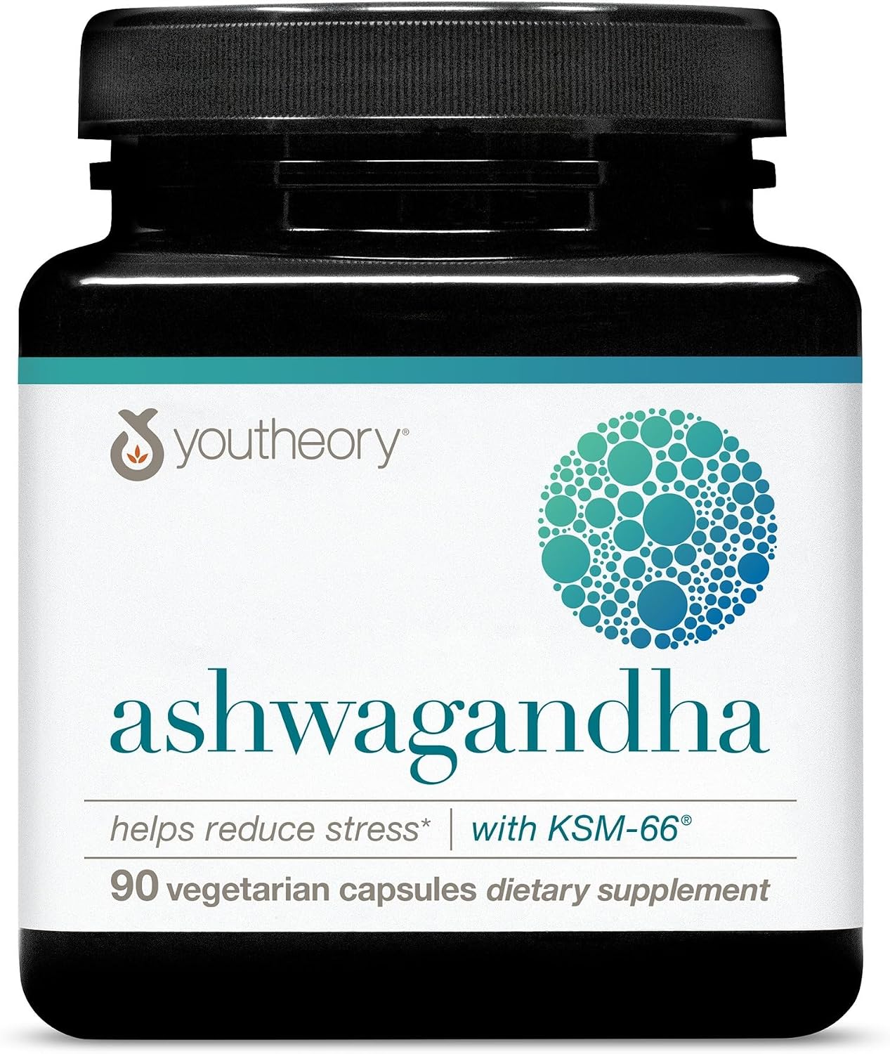 Youtheory Ashwagandha - with Organic KSM-66 Ashwagandha - Herbal Blend to Support Stress Relief & Energy Levels* - Helps Support Mood* - 60 Vegetarian Capsules (30-Day Supply)