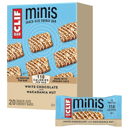 CLIF BAR Minis, White Chocolate Macadamia Nut Flavor, 20 Pack, 0.99 oz each