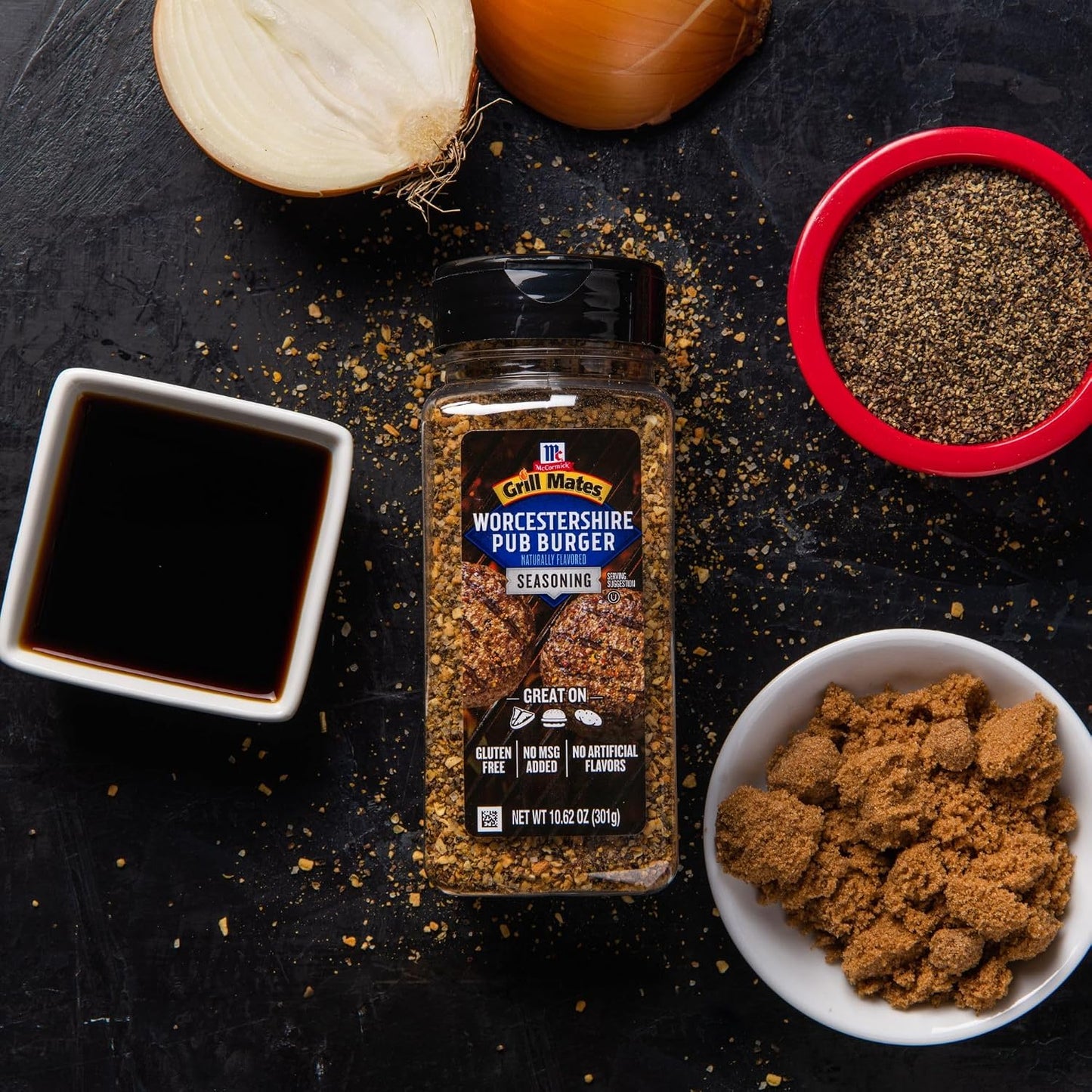 McCormick Grill Mates Worcestershire Pub Burger Seasoning, 10.62 oz, Gluten Free, Artificial Flavor Free