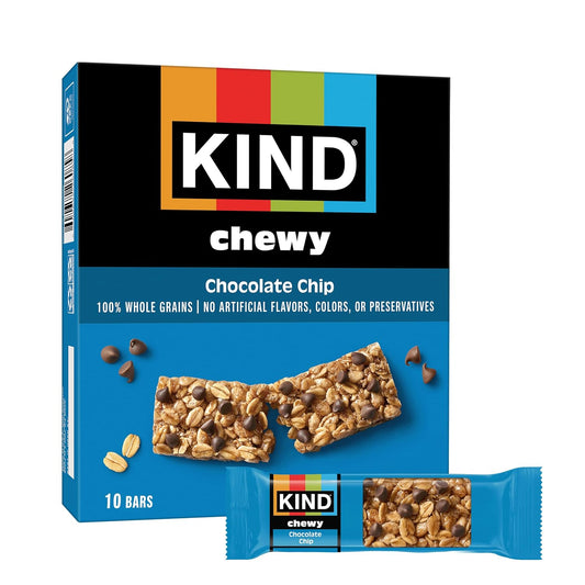 KIND Chewy Granola Bars, 10 Count, Chocolate Chip, Gluten Free, Low Calorie