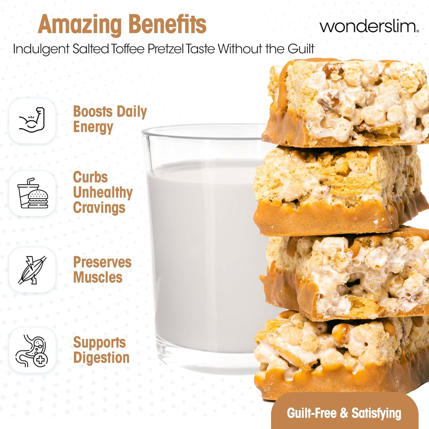 Wonderslim High Fiber Protein Bars for Hunger Control and Satiety