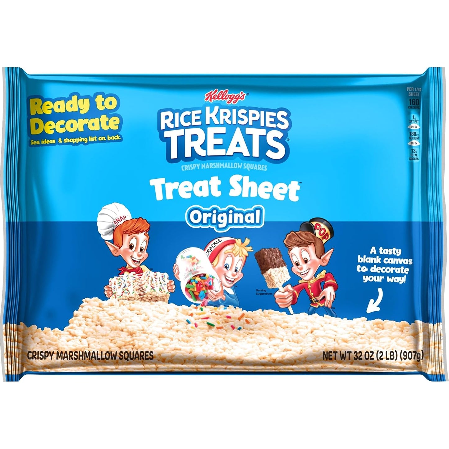 Rice Krispies Crispy Marshmallow Sheet, 32oz Box, Original Flavor