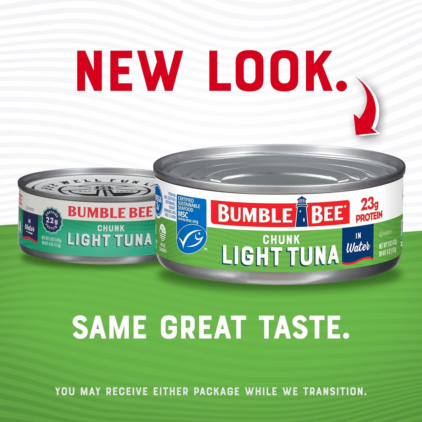 Bumble Bee Wild Caught Skipjack Tuna In Water, 5 oz Cans (Pack of 24) - Low Carb, Gluten Free, Kosher