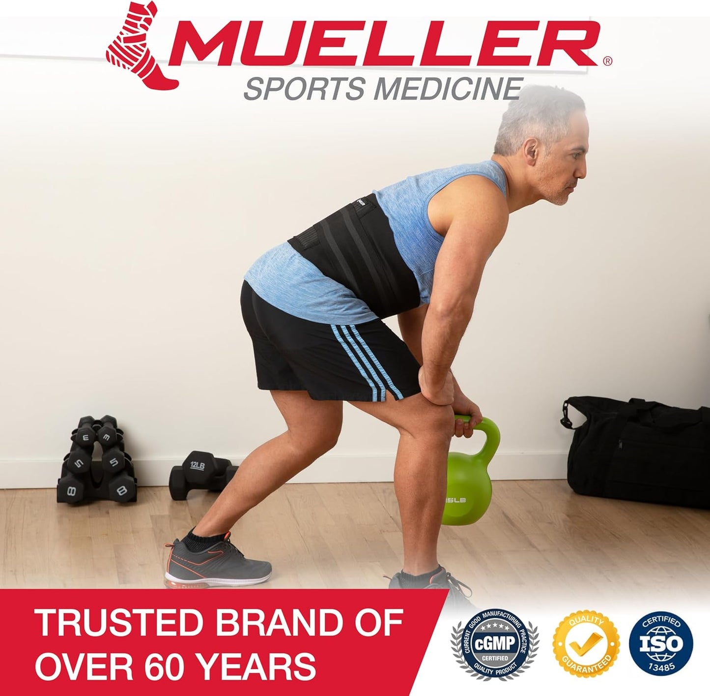 MUELLER Sports Medicine Adjustable Back Brace for Upper and Lower Back Pain Relief